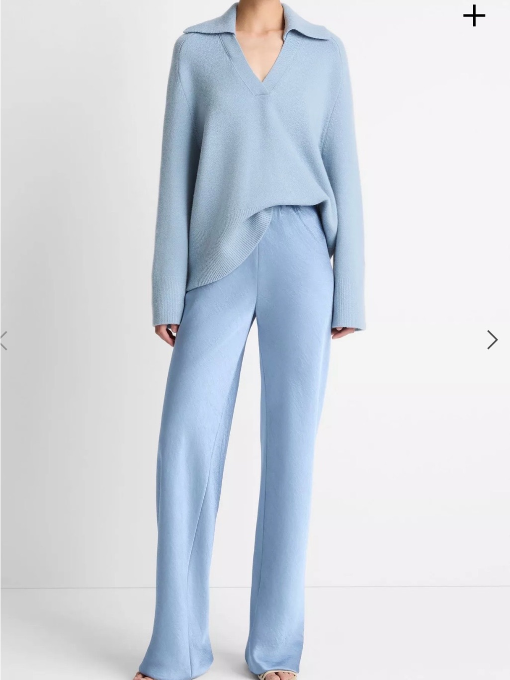 Vince Pale Blue Wide-Leg Knit Pants